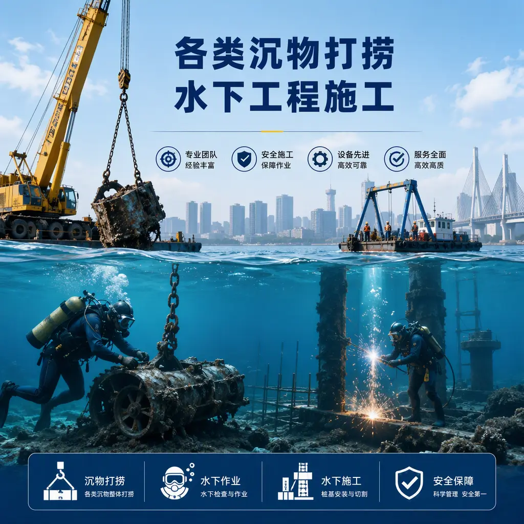 光明各类沉物打捞，水下工程施工